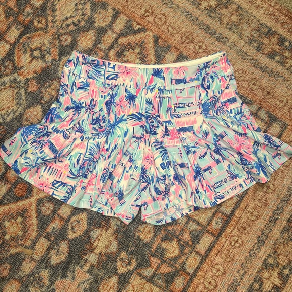 Lilly Pulitzer Frazer Ravello-Perfect Match Culotte Pleated Shorts Blue & Pink - Picture 9 of 11